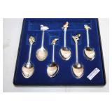 Set of 6 Exquisite Silver Plated Collector Spoons with Bird Motifs