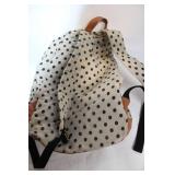 Polka Dot Canvas Backpack with Leather Accents