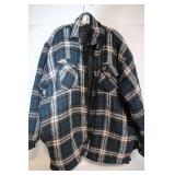 Blue Plaid Quilted Flannel Jacket - XL