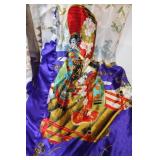Silk Kimono Robe with Traditional Japanese Patterns