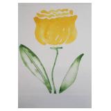 Framed Limited Edition Yellow Tulip Watercolor Print by Ferraguti
