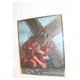 Framed Artwork by Carol Heyer Depicting a Religious Scene