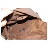 Brown Leather Backpack with Multiple Pockets