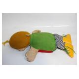 Vintage Cloth Doll with Checkered Pants and Yellow Shoes