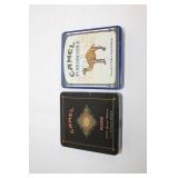 Assortment of Vintage Jewelry and Trinkets in Camel Tins