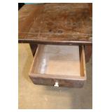Antique Wooden Expandable Drop Leaf Table with Drawer