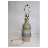 Vintage Ceramic Table Lamp with Blue and Beige Design