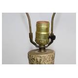 Vintage Ceramic Table Lamp with Blue and Beige Design