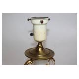 Vintage White Ceramic Table Lamp with Gold Accents