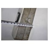 Vintage Metal Fishing Tackle Box with Folding Trays and Hooks