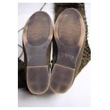 Pair of Olive Suede Over-the-Knee Lace-Up Boots - Size 7.5