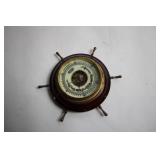 Vintage Nautical Barometer with Ship Wheel Design