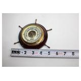 Vintage Nautical Barometer with Ship Wheel Design