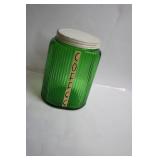 Vintage Green Glass Coffee Canister with Lid