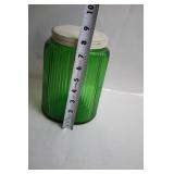 Vintage Green Glass Coffee Canister with Lid