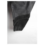 Wilit Black Leather Long Coat with Detailed Accents