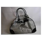 Black and White Houndstooth Rolling Travel Bag with Telescopic Handle