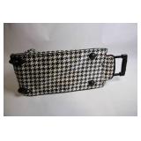 Black and White Houndstooth Rolling Travel Bag with Telescopic Handle
