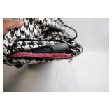 Black and White Houndstooth Rolling Travel Bag with Telescopic Handle