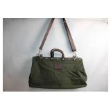 Line of Trade Green Canvas Weekender Bag with Leather Handles