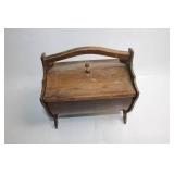 Vintage Wooden Magazine Holder with Handle