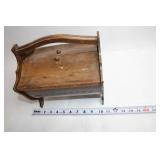 Vintage Wooden Magazine Holder with Handle