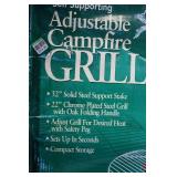 Self-Supporting Adjustable Campfire Grill with 22" Chrome Plated Steel Grill