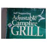 Self-Supporting Adjustable Campfire Grill with 22" Chrome Plated Steel Grill
