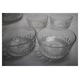 Set of 7 Vintage Crystal Serving and Dessert Bowls