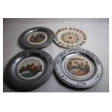 Set of 4 Great American Revolution and Presidents Themed Plates
