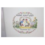 Vintage Ceramic Cookie Jar with Wooden Lid - 