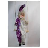 Vintage Clown Marionette Puppet with Swing