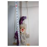 Vintage Clown Marionette Puppet with Swing