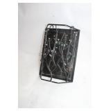 Decorative Wall Sconce Candle Holder with Mirror and Leaf Design