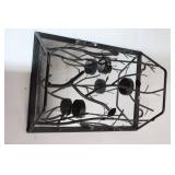 Decorative Wall Sconce Candle Holder with Mirror and Leaf Design