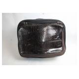 Used Brown Rolling Luggage with Faux Croc Accents