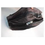 Used Brown Rolling Luggage with Faux Croc Accents