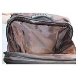 Used Brown Rolling Luggage with Faux Croc Accents