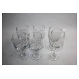 Set of 6 Clear Glass Wine Goblets