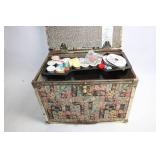 Vintage Deco Trunk with Sewing Supplies