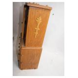 Vintage Wooden Display Cabinet with Glass Doors and Drawers