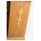 Vintage Wooden Display Cabinet with Glass Doors and Drawers