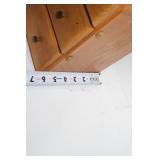 Vintage Wooden Display Cabinet with Glass Doors and Drawers