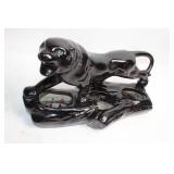 Black Ceramic Panther Planter in Glossy Finish