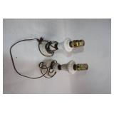 Pair of Vintage Milk Glass Hobnail Table Lamps