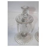 Pair of Vintage Glass Prism Candlestick Holders