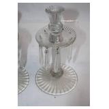 Pair of Vintage Glass Prism Candlestick Holders