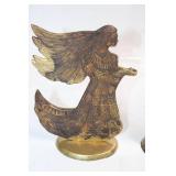 Pair of Brass Angel Figurines with Winged Design