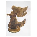 Pair of Brass Angel Figurines with Winged Design