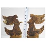Pair of Brass Angel Figurines with Winged Design